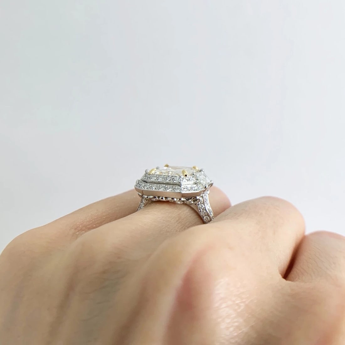 Radiant Yellow Diamond Double Halo Cocktail Statement Ring Platinum 8.61 CTW - 5