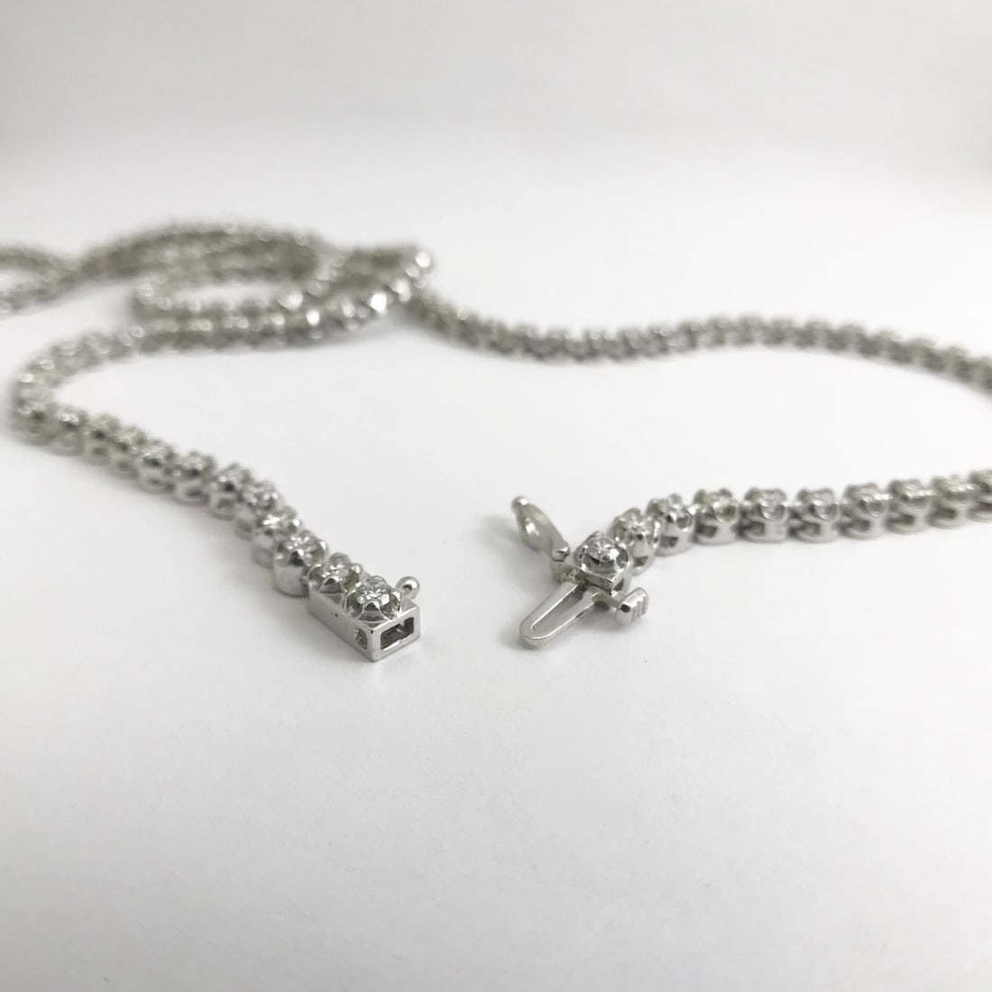 Long Diamond Tennis Necklace 14K White Gold, 7.92 CTW, 23 Inches, 42.26 Grams - 9