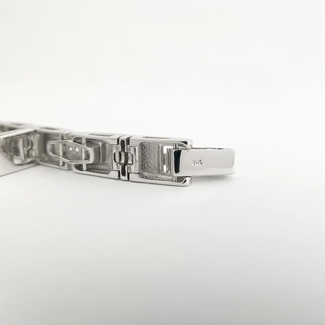 Men's Bar Link Diamond Bracelet 14K White Gold, 3.75 CTW, 8.5 Inches, 30.54 Gram - 12
