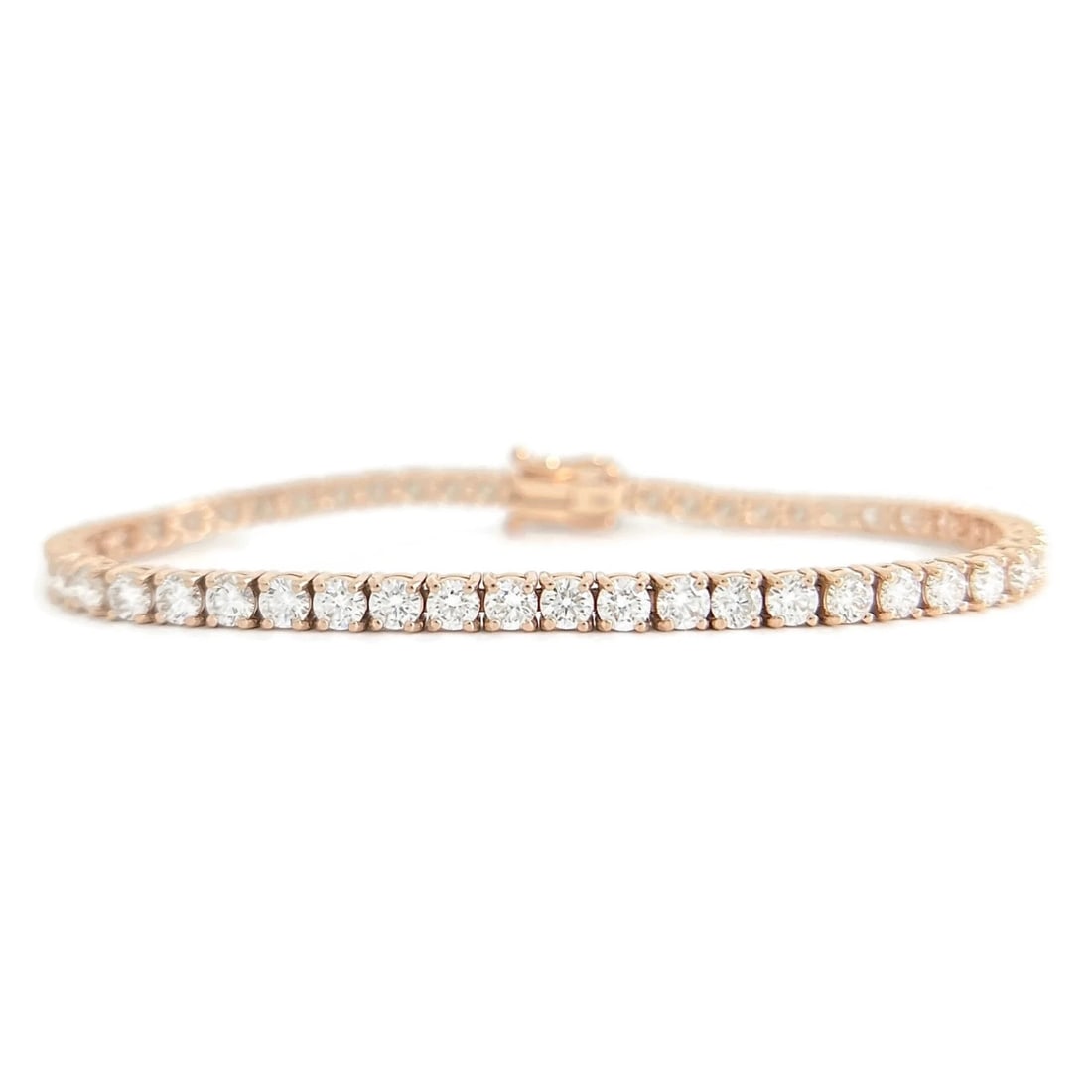 Round Lab-Created Diamond Tennis Bracelet 14K Pink Rose Gold, 7 Inches, 8.06 CTW: Round Lab-Created Diamond Tennis Bracelet 14K Pink Rose Gold, 7 Inches, 8.06 CTW This is a gorgeous and classic bracelet! Please let us know if you have any questions :) Diamonds: 50 lab-created