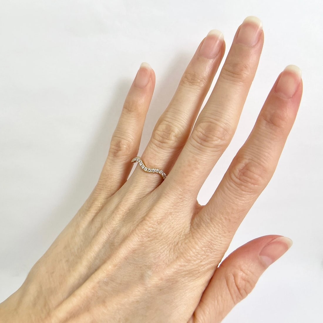 Wavy Zigzag Diamond Band Ring 14K Yellow Gold, Size 6.75, .32 CTW - 4