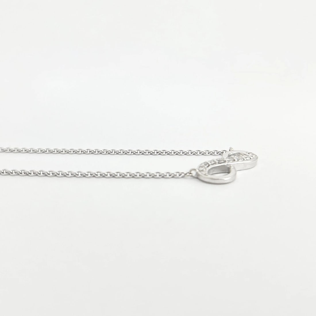 Diamond Infinity Pendant Necklace 14K White Gold, .20 CTW - 5