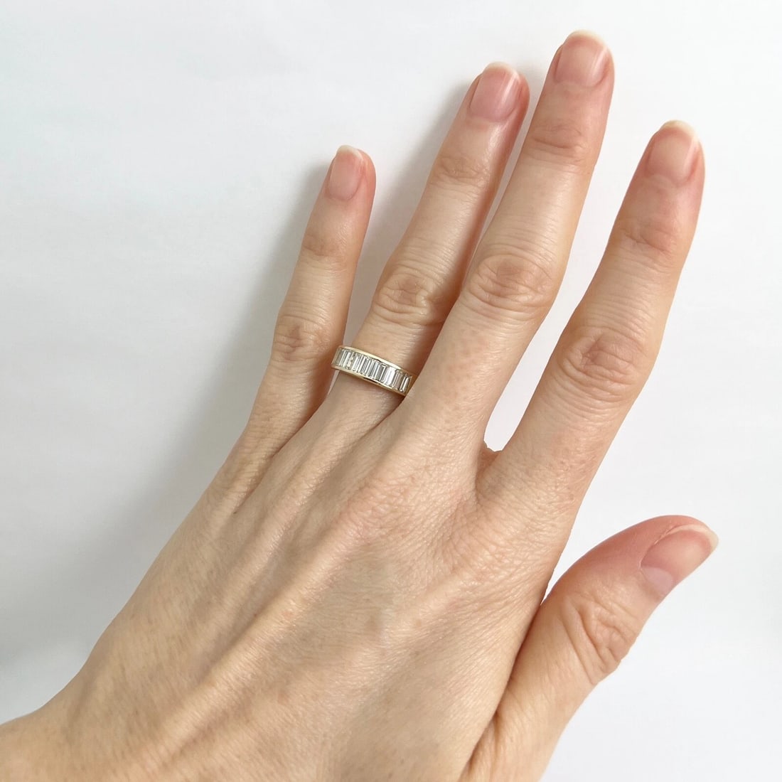 Baguette Diamond Channel-Set Band Ring 14K Yellow Gold, .95 CTW - 4
