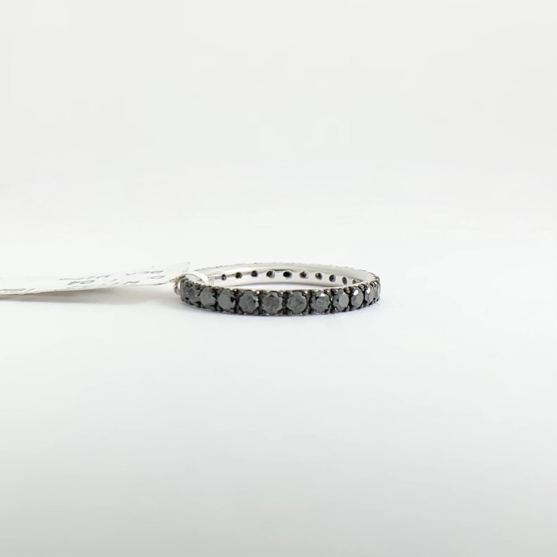 Black Diamond Eternity Band Ring 18K Black White Gold, 1.04 CTW, Size 6, 2.03 Gr - 8