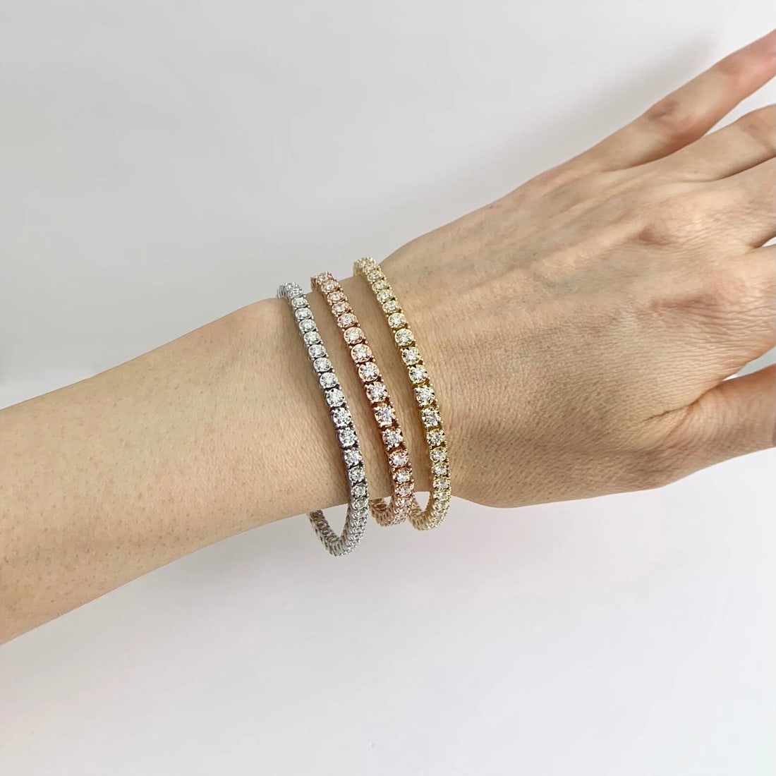 Round Diamond Tennis Bracelet 14K Yellow Gold, 7 Inches, 2.35 CTW - 6