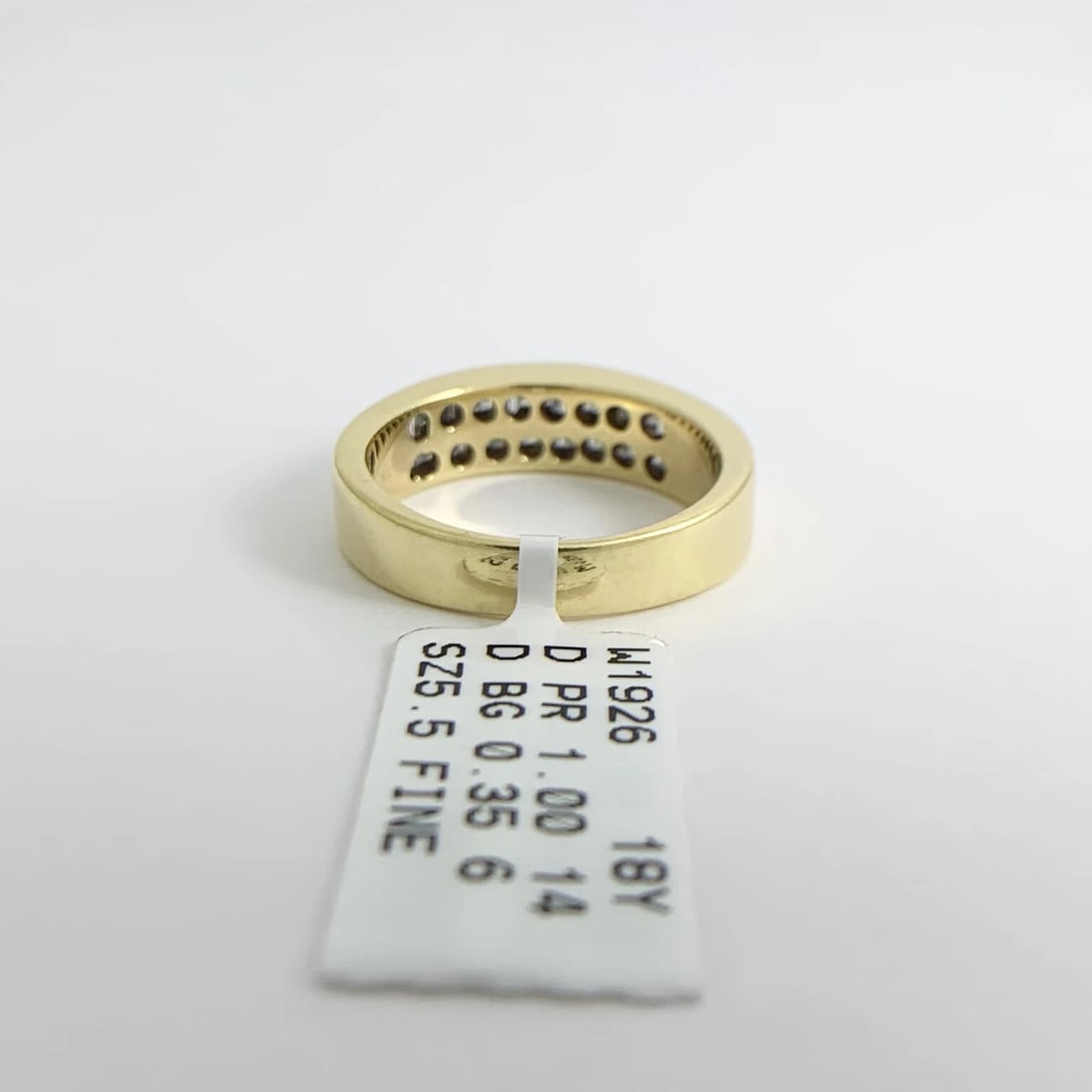 Invisible Baguette Princess Diamond Dome Band Ring 18K Yellow Gold, 1.35 CTW - 9