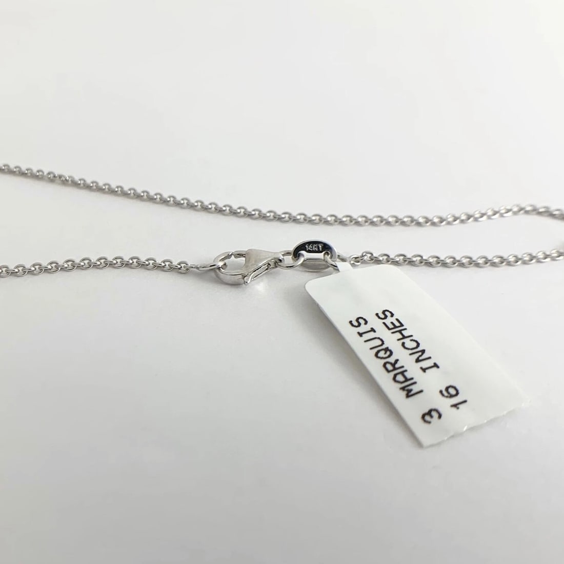 Marquise Diamond Cluster Round Halo Pendant Necklace 14K White Gold 1.53 CTW - 9