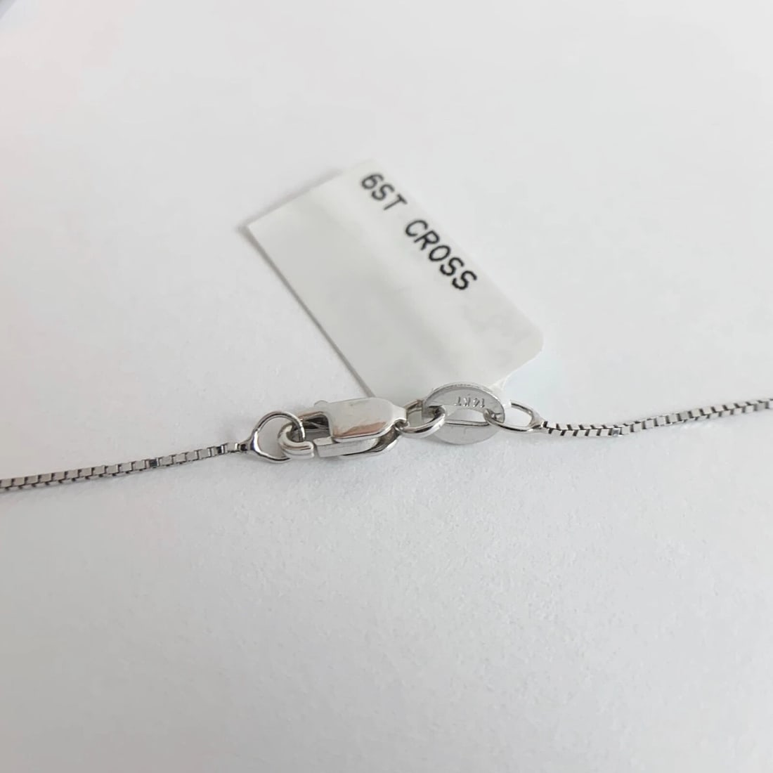 Small Diamond Cross Religious Pendant Necklace 14K White Gold, .36 CTW, 2.58 Gr - 8