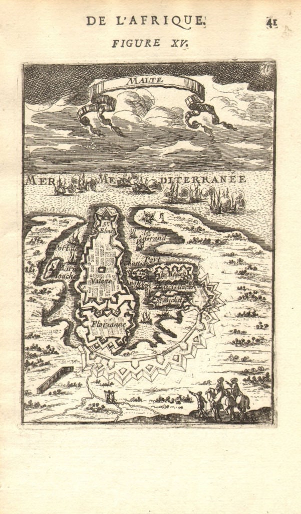 VALETTA. Plan of the port & fortifications. 'Malte'. Malta. MALLET 1683 map (1 of 1)