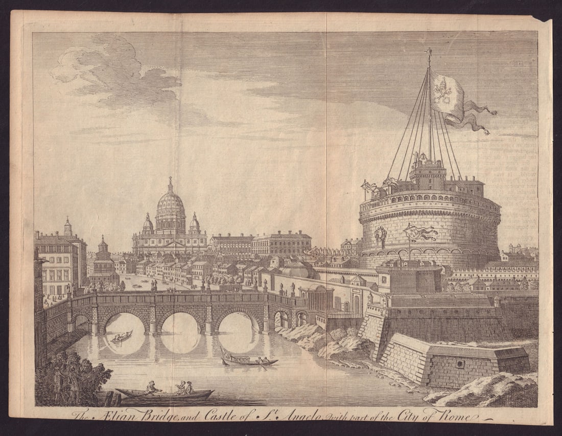 The Aelian Bridge and Castle of St. Angelo, with part of the City of Rome 1752 (1 of 1)