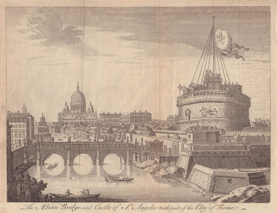The Aelian Bridge and Castle of St. Angelo, with part of the City of Rome 1752 (1 of 1)