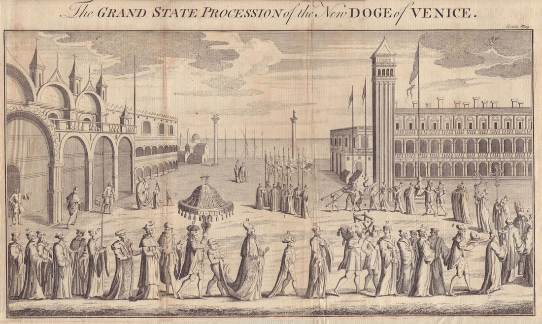 The Grand State Procession of the New Doge of Venice. St Mark's Square 1752 (1 of 1)