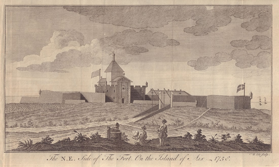 The N.E. side of the Fort on the Island of Aix. Île-d'Aix Charente-Maritime 1758: Title: The N.E. side of the Fort on the Island of Aix. Île-d'Aix Charente-Maritime 1758 Description: The N. E. side of the Fort on the Island of Aix. 1758'. B. Cole sculp. Published 1758.