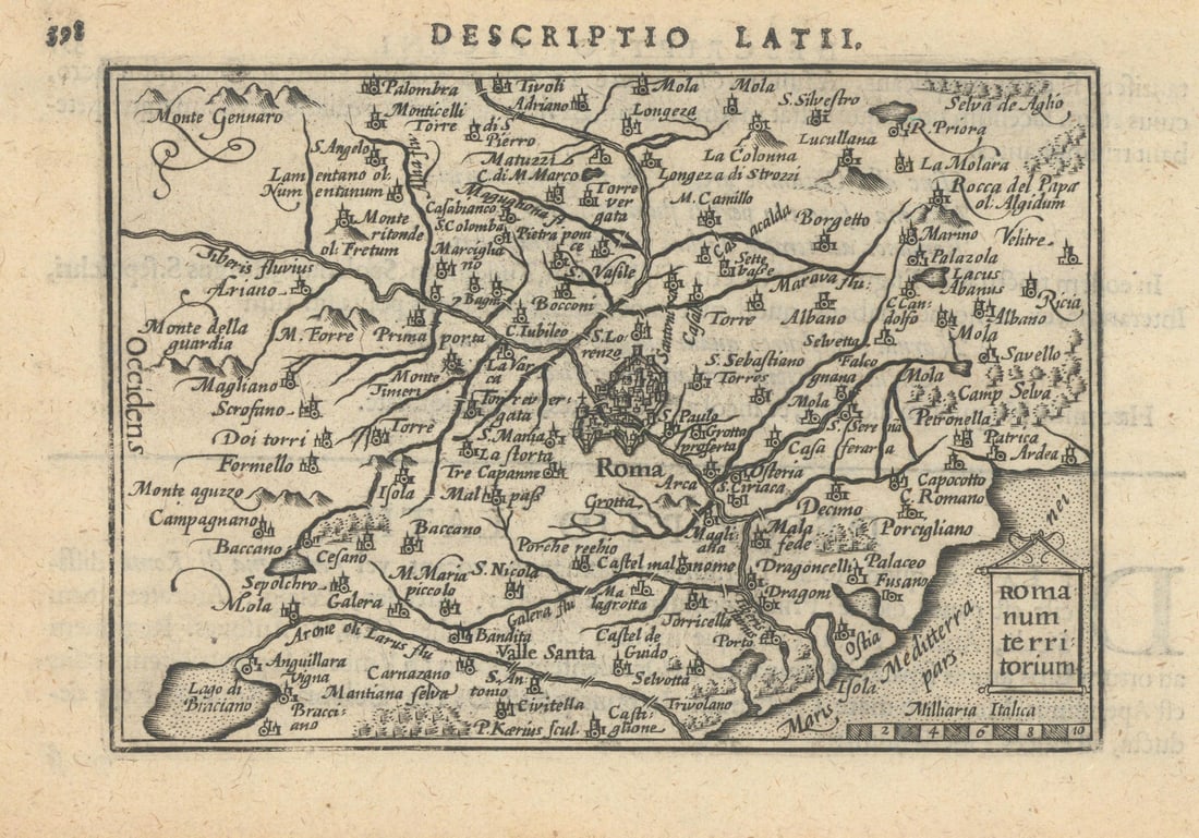 Latii / Romanum territorium by Bertius / Langenes. Latium, or Lazio 1603 map: Title: Latii / Romanum territorium by Bertius / Langenes. Latium, or Lazio 1603 map Description: Descriptio Latii / Romanum territorium [Latium, or Lazio]. Drawn by Petrus Bertius, from his Latin edit