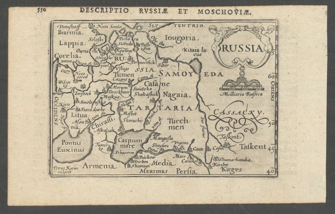 Russiae et Moschoviae / Russia by Bertius / Langenes. Russia & Moscovy 1603 map: Title: Russiae et Moschoviae / Russia by Bertius / Langenes. Russia & Moscovy 1603 map Description: Descriptio Russiae et Moschoviae / Russia [Russia and Moscovy]. Drawn by Petrus Bertius, from his La