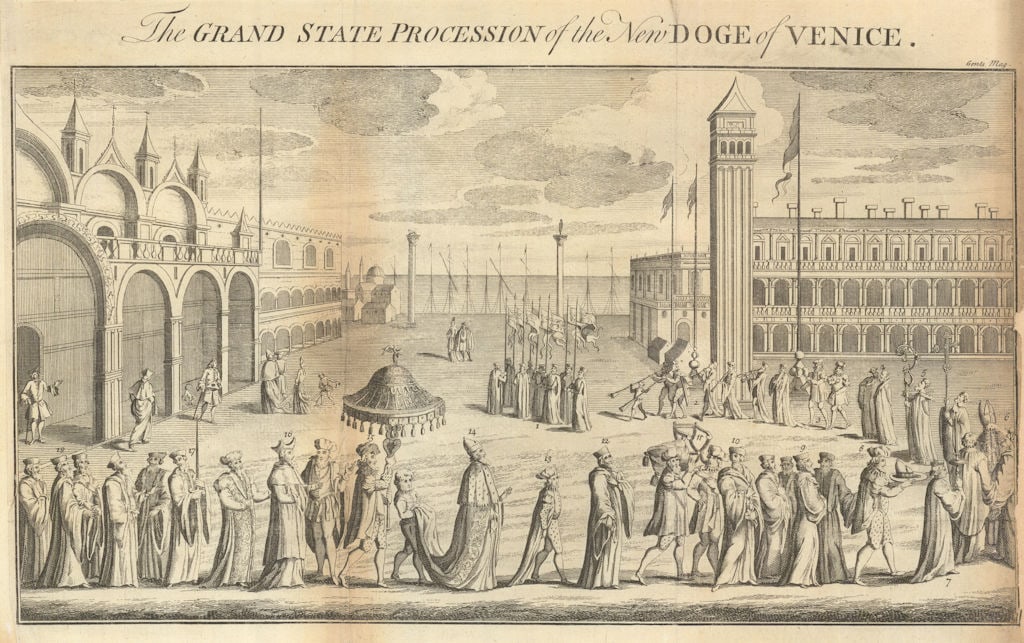 The Grand State Procession of the New Doge of Venice. St Mark's Square 1752 (1 of 1)