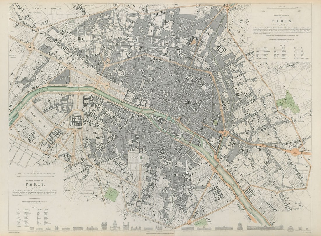 PARIS. Antique town city map plan. LARGE 55 x 40cm. SDUK 1844 old: Title: PARIS. Antique town city map plan. LARGE 55 x 40cm. SDUK 1844 old Description: PARIS' by S.D.U.K. - Society for the Diffusion of Useful Knowledge. Published 1844 - This map was originally publi