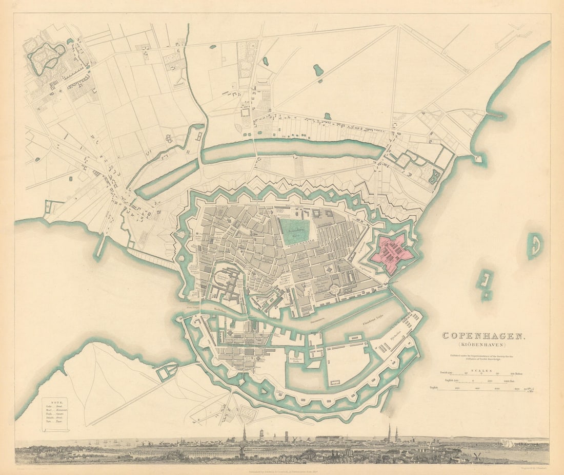 COPENHAGEN KIOBENHAVEN KOBENHAVEN KØBENHAVN. Town city map plan. SDUK 1844: Title: COPENHAGEN KIOBENHAVEN KOBENHAVEN KØBENHAVN. Town city map plan. SDUK 1844 Description: COPENHAGEN (KIOBENHAVEN)' by S.D.U.K. - Society for the Diffusion of Useful Knowledge. Published