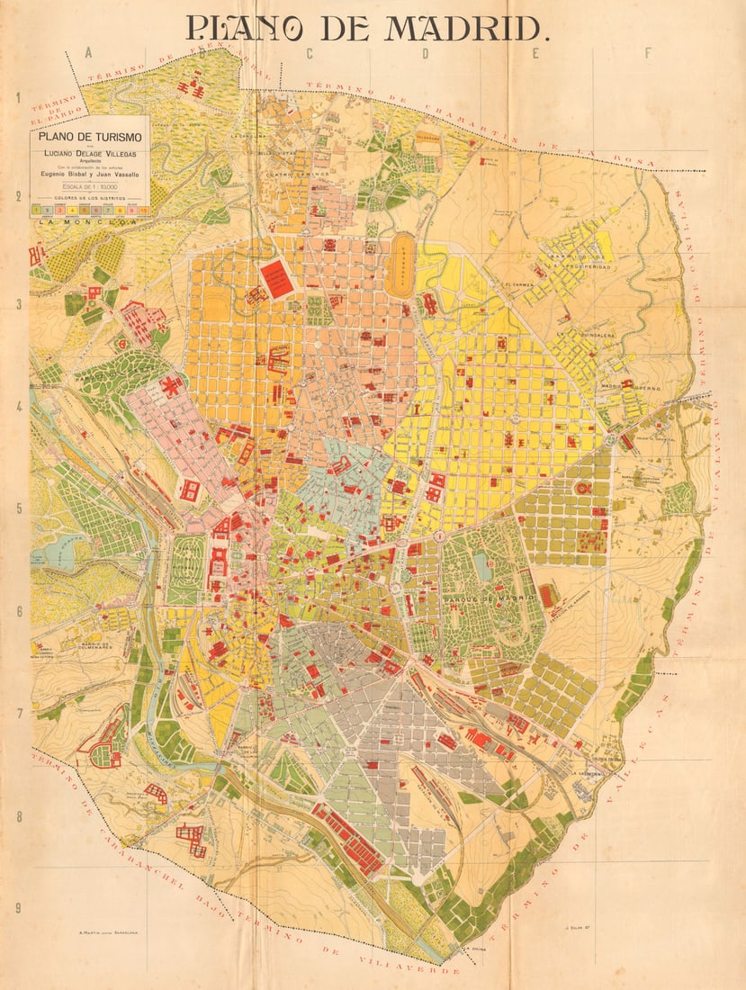 MADRID. Plano antiguo de la cuidad. Antique town/city plan. MARTIN c1911 map (1 of 1)