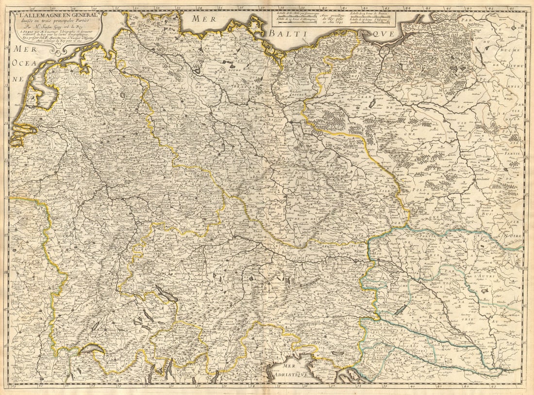 L'Allemagne en General divisée en trois principales parties'. N SANSON 1645 map (1 of 1)