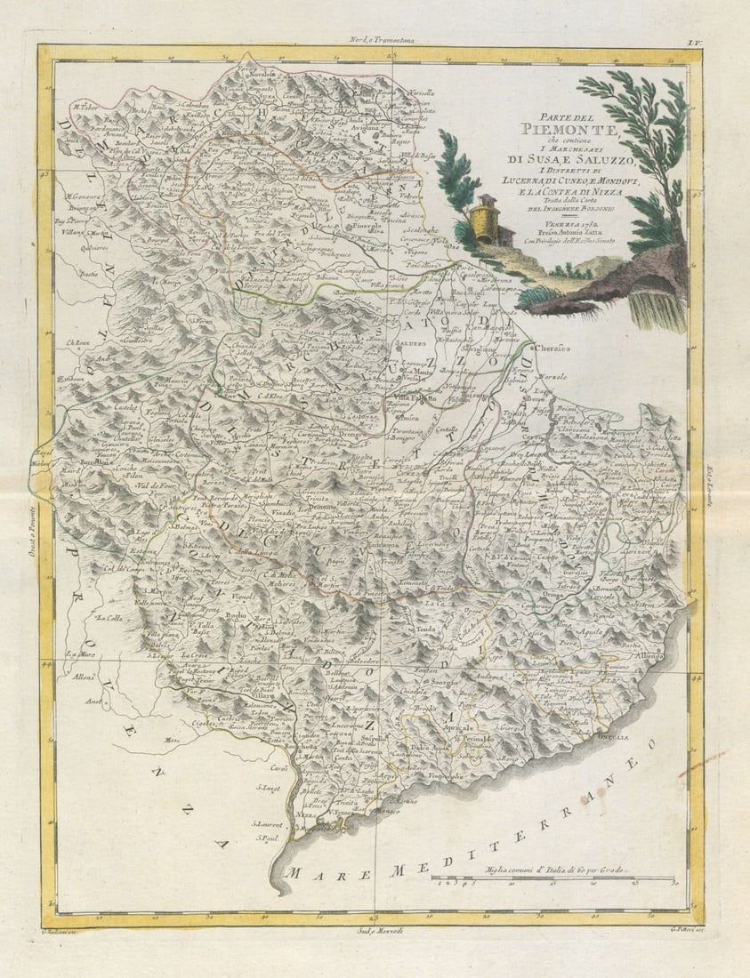 Parte del Piemonte, che contiene I Marchesati di Susa… S. Alps. ZATTA 1784 map (1 of 1)