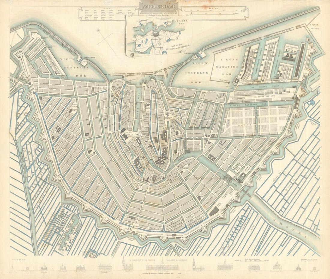 AMSTERDAM city town map plan Inset the environs of Amsterdam SDUK 1844 old: Title: AMSTERDAM city town map plan Inset the environs of Amsterdam SDUK 1844 old Description: AMSTERDAM.; inset environs of Amsterdam' by S.D.U.K. - Society for the Diffusion of Useful Knowledge.