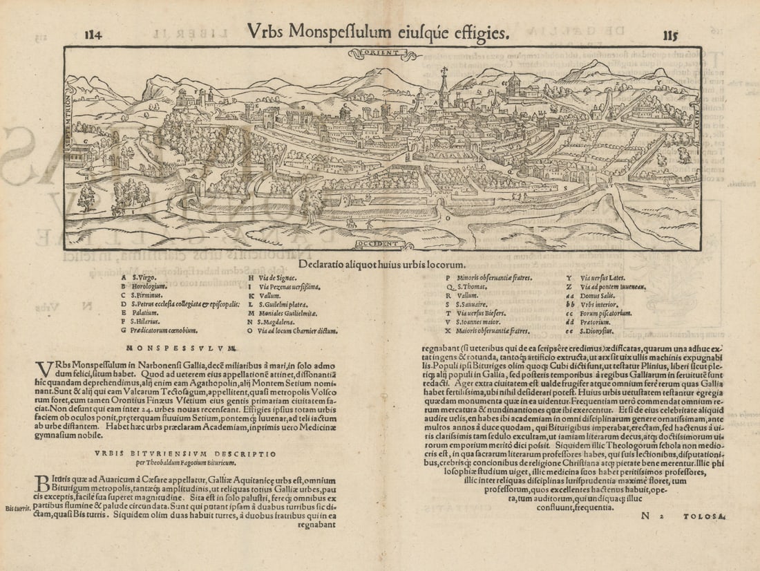 Urbs Monspessulum eiusque effigies. Montpellier, Hérault. MÜNSTER 1572 old map: Title: Urbs Monspessulum eiusque effigies. Montpellier, Hérault. MÜNSTER 1572 old map Description: Urbs Monspessulum eiusque effigies [The city of Montpellier] by Münster, Sebastian.