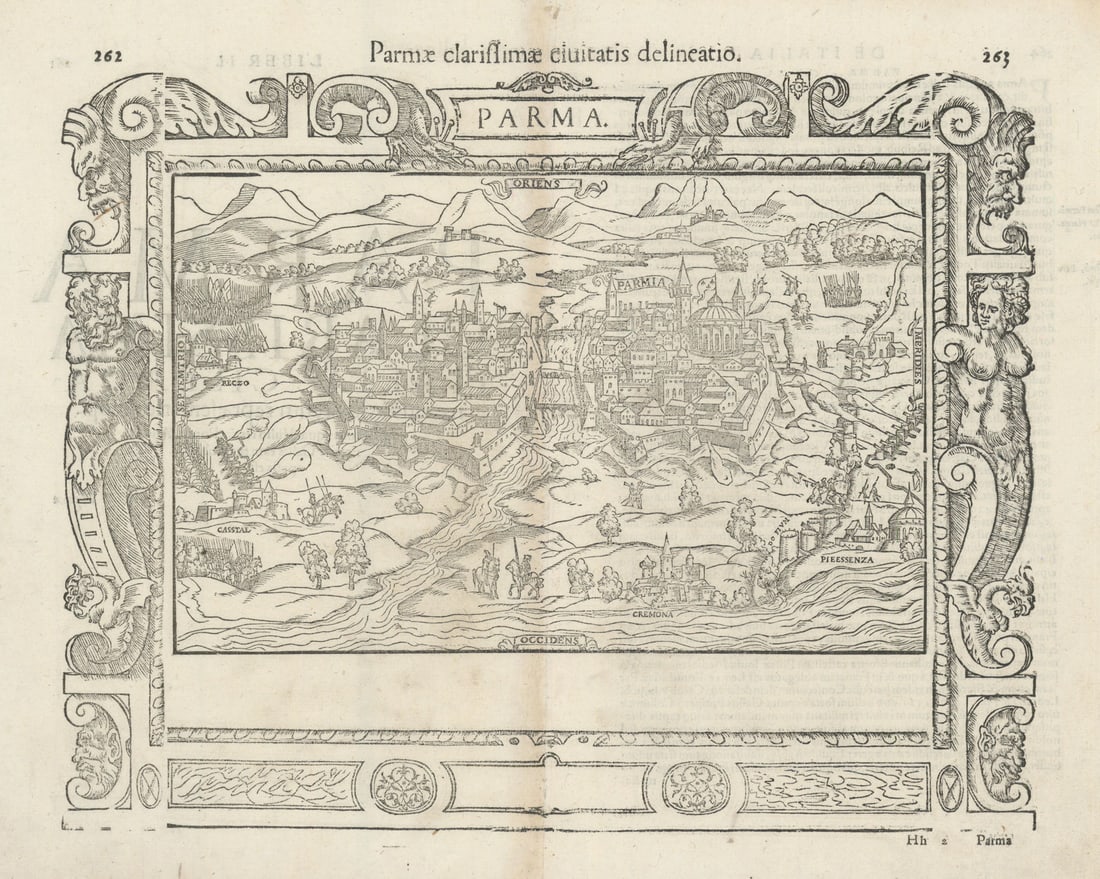 Parmae clarissimae civitatis delineatio. The city of Parma. MÜNSTER 1572 map: Title: Parmae clarissimae civitatis delineatio. The city of Parma. MÜNSTER 1572 map Description: Parmae clarissimae civitatis delineatio [The city of Parma] by Münster, Sebastian. Published
