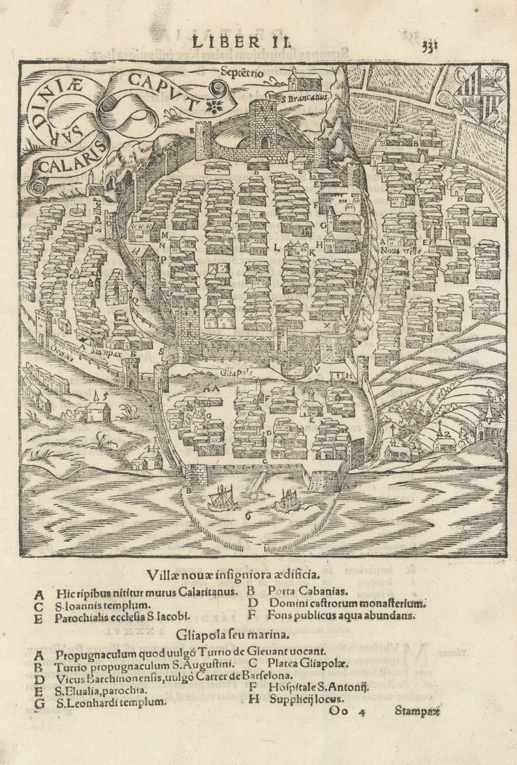 Calaris Sardiniae Caput. Cagliari, the capital of Sardinia. MÜNSTER 1572 map: Title: Calaris Sardiniae Caput. Cagliari, the capital of Sardinia. MÜNSTER 1572 map Description: Calaris Sardiniae Caput [Cagliari, the capital of Sardinia] by Münster, Sebastian. Published