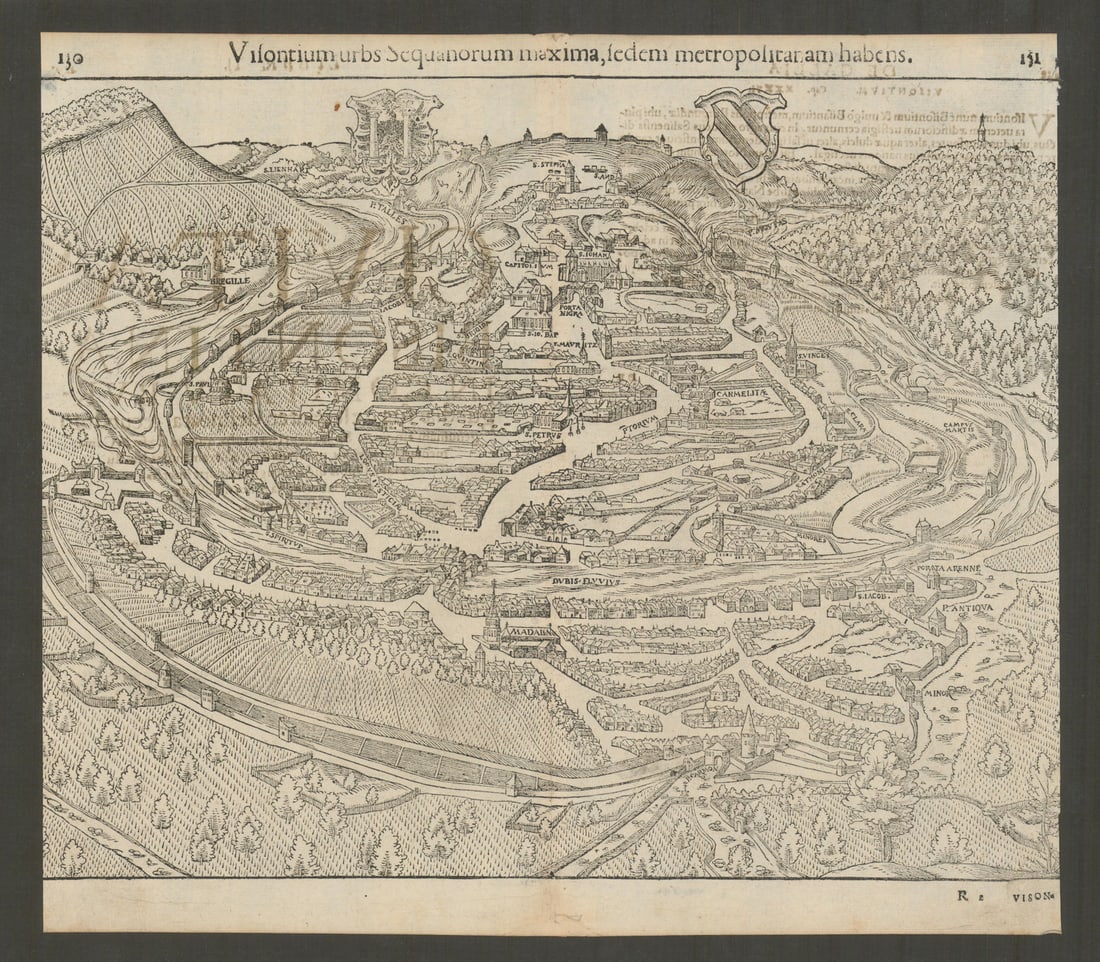 Visontium urbs Sequanorum… The city of Besançon, Doubs. MÜNSTER 1572 old map: Title: Visontium urbs Sequanorum… The city of Besançon, Doubs. MÜNSTER 1572 old map Description: Visontium urbs Sequanorum….nina, lecieni metropolitar am habens [The city of