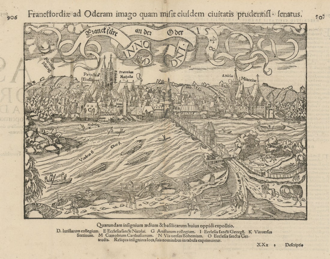 Franckfurt (Frankfurt) an der Oder. Franckfordiae ad Oderam. MÜNSTER 1572 map: Title: Franckfurt (Frankfurt) an der Oder. Franckfordiae ad Oderam. MÜNSTER 1572 map Description: Franckfurt an der Oder - Franckfordiae ad Oderam Imago quam..it eiusdem civitatis prudentiis sena