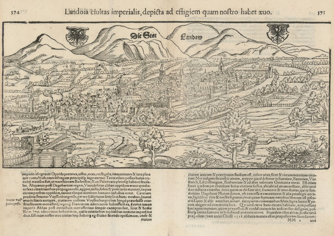 Die Stat Landaw - Landoia civitatis imperialis. The city of Landau. MÜNSTER 1572 (1 of 1)