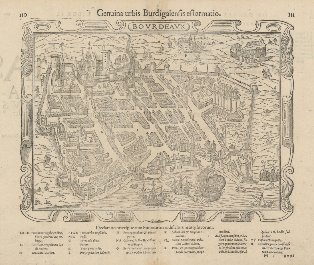 Genuina urbis Burdigalensis efformatio - Bourdeaux. Bordeaux. MÜNSTER 1572 map: Title: Genuina urbis Burdigalensis efformatio - Bourdeaux. Bordeaux. MÜNSTER 1572 map Description: Genuina urbis Burdigalensis efformatio - Bourdeaux [The city of Bordeaux] by Münster,
