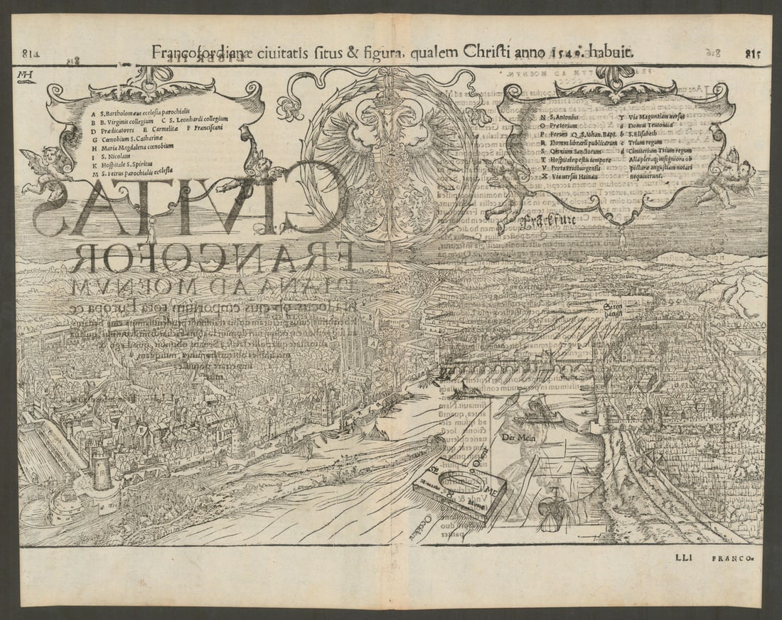 Francofordianae civitatis… The city of Frankfurt am Main. MÜNSTER 1572 old map: Title: Francofordianae civitatis… The city of Frankfurt am Main. MÜNSTER 1572 old map Description: Francofordianae civitatis situs & figura qualem Christian anno 1549. habuit [The city