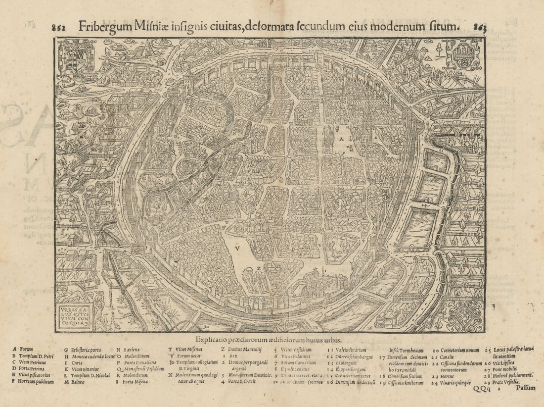 Fribergum Misniae insignis civitas… Freiberg, Saxony. SEBASTIAN MÜNSTER 1572 map: Title: Fribergum Misniae insignis civitas… Freiberg, Saxony. SEBASTIAN MÜNSTER 1572 map Description: Fribergum Misniae insignis civitas deforta secundum eius modernum citum [The town of