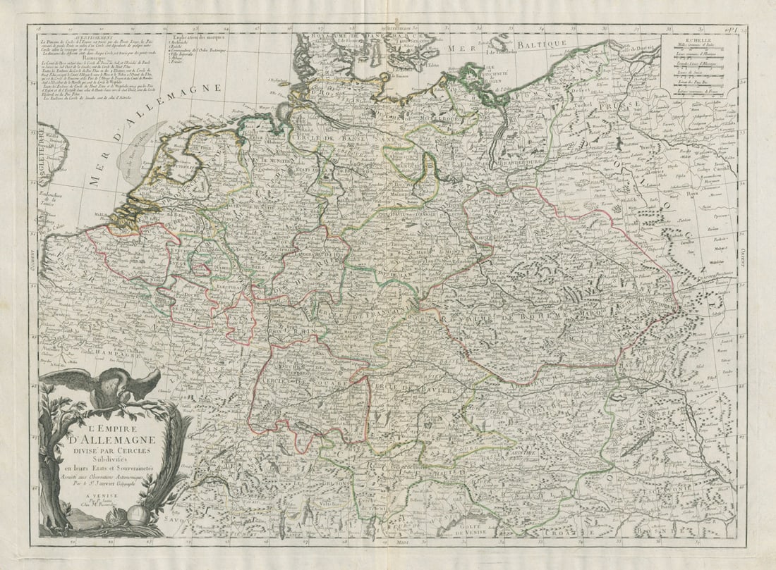 L'Empire d'Allemagne Divisé par Cercles… Germany. SANTINI / JANVIER 1784 map (1 of 1)