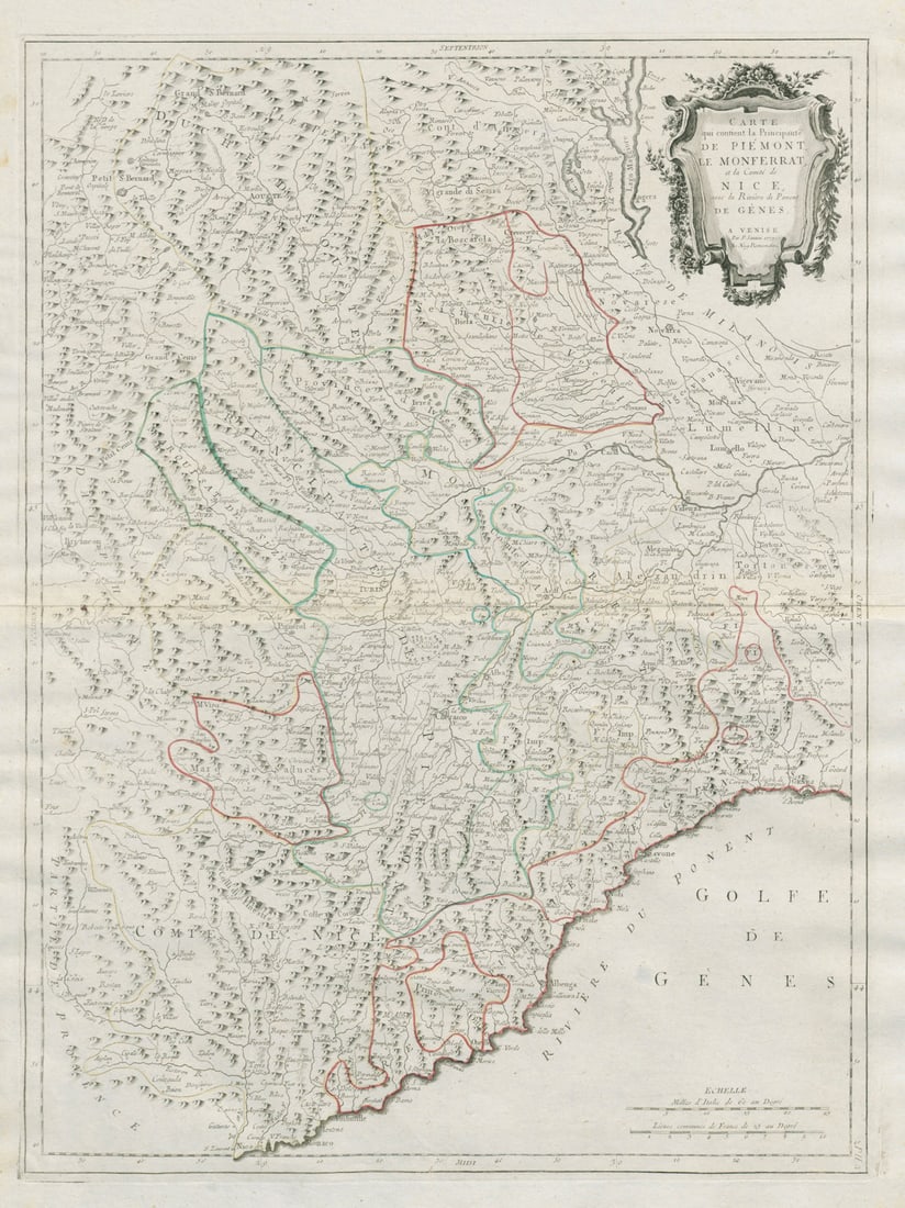 La Principauté de Piémont, Le Monferrat… Piedmont Liguria. SANTINI 1784 map: Title: "La Principauté de Piémont, Le Monferrat…" Piedmont Liguria. SANTINI 1784 map Description: Carte qui contient la Principauté de Piémont, Le Monferrat, et le Comté