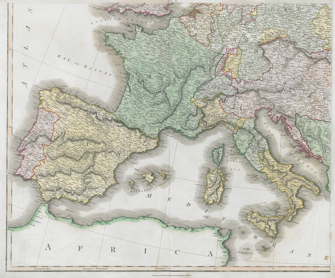 South-west & Central Europe. Switzerland includes Haute-Savoie. THOMSON 1830 map (1 of 1)