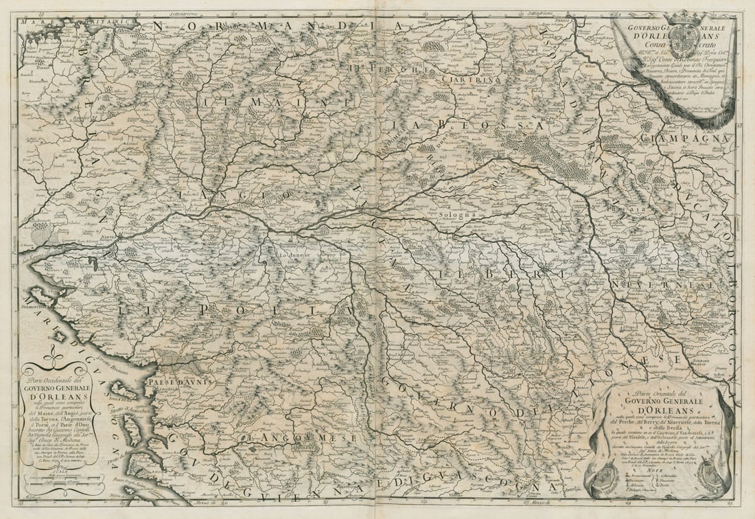Governo Generale d'Orleans. Loire valley. Western France ROSSI/CANTELLI 1692 map (1 of 1)