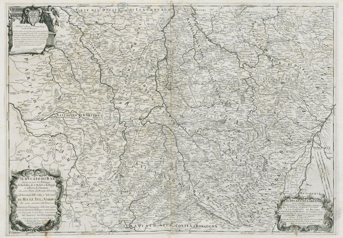 Il Ducato di Bar [&] Lorena. Lorraine. DE ROSSI / CANTELLI DA VIGNOLA 1689 map (1 of 1)
