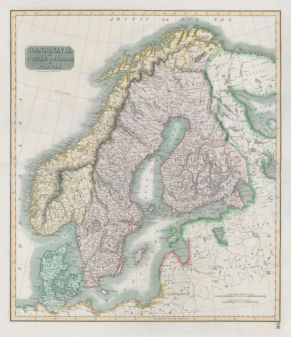 Scandinavia or Sweden, Denmark & Norway Swedish Finland. THOMSON 1817 map (1 of 1)