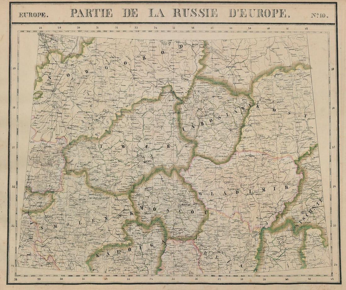 Russie d'Europe #10 Russia Moscow Tver Novgorod Smolensk. VANDERMAELEN 1827 map (1 of 1)