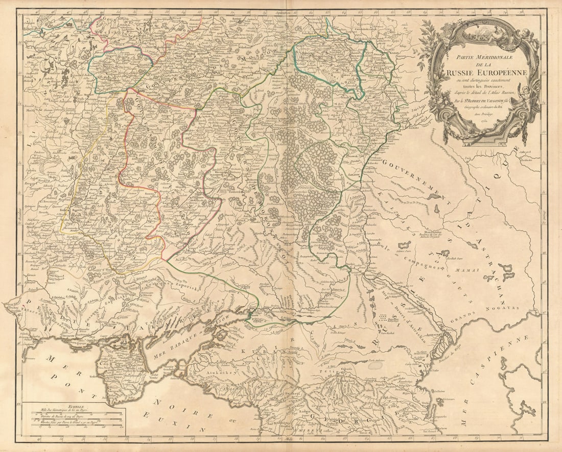 Partie Méridionale de la Russie Européenne Ukraine S Russia VAUGONDY 1752 map (1 of 1)