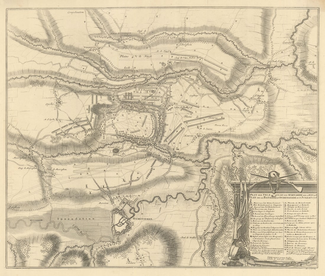 Plan de la Bataille d'Oudenaerde du 11 Juillet 1708. FRICX 1712 old map: Title: Plan de la Bataille d'Oudenaerde du 11 Juillet 1708. FRICX 1712 old map Description: Plan der Veld Slag van Oudenaerde den 11 July 1708 - Plan de la Bataille d'Oudenaerde du 11 Juillet 1708'. T