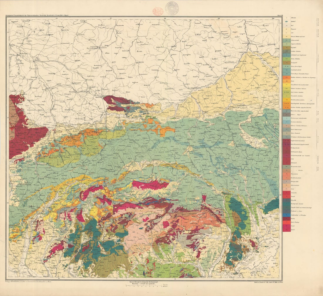 Austria-Hungary Geological map #3 Slovakia & Polish Galicia. Poland 65x72cm 1874: Title: Austria-Hungary Geological map #3 Slovakia & Polish Galicia. Poland 65x72cm 1874 Description: Geologische Übersichtskarte der Österreichisch[-Ungarischen] Monarchie nach den Aufnahmen