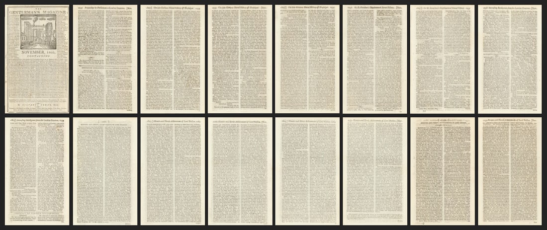 Collingwood's dispatches from the Battle of Trafalgar, & tributes to Nelson 1805 (1 of 1)