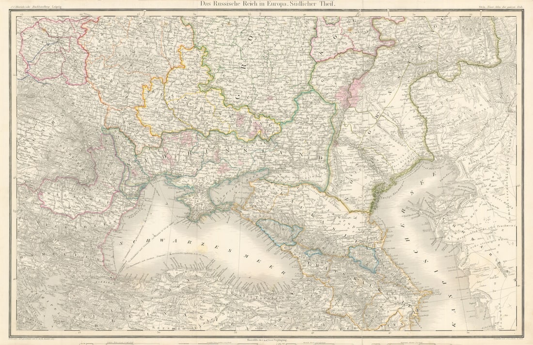 Das Russische Reich… South Russia. German Military Colonies. Stein/Heck 1858 map (1 of 1)