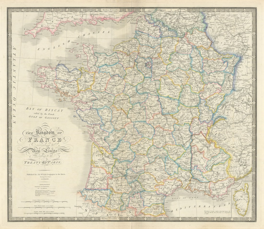 The Kingdom of France describing the New Limits… by James Wyld 1844 old map: Title: The Kingdom of France describing the New Limits… by James Wyld 1844 old map Description: The Kingdom of France describing the New Limits according to the Treaty of Paris' by Wyld, James.