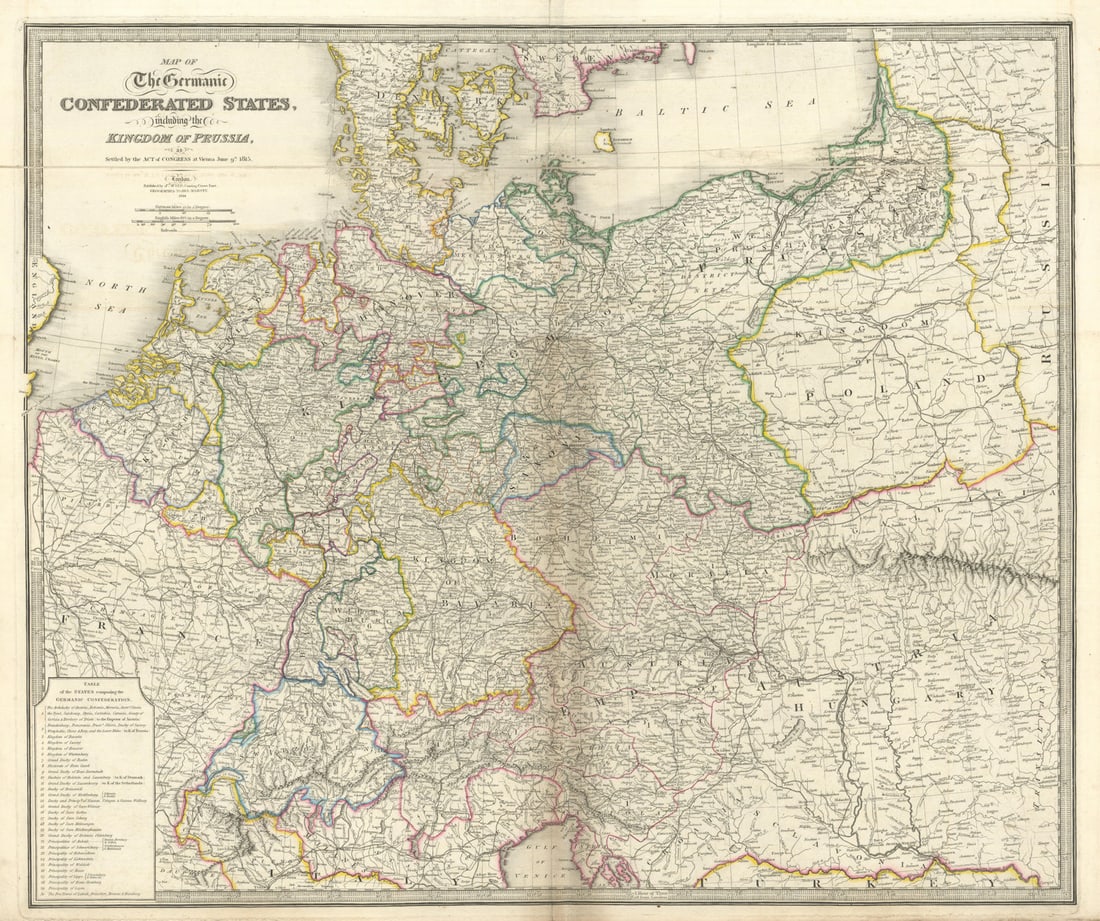 Map of the Germanic Confederated States, including… Prussia. James Wyld 1844 (1 of 1)