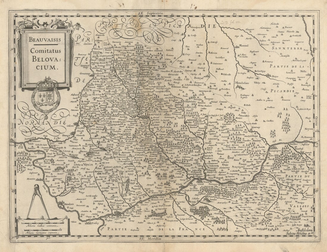 Beauvaisis Comitatus Belovacium. Beauvais. Oise & Val d'Oise. Hondius c1631 map (1 of 1)